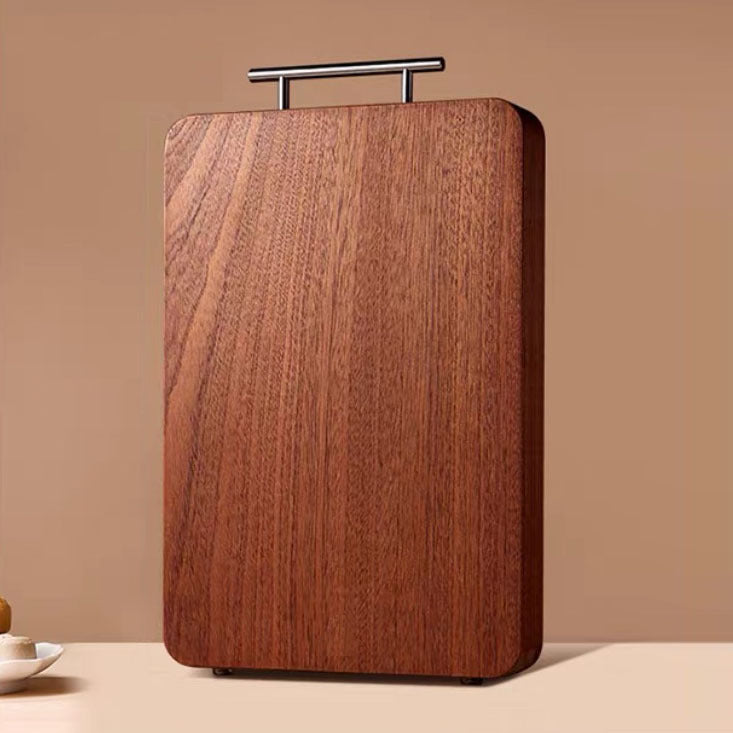 Wooden Checkerboard Cutting Board with Handle