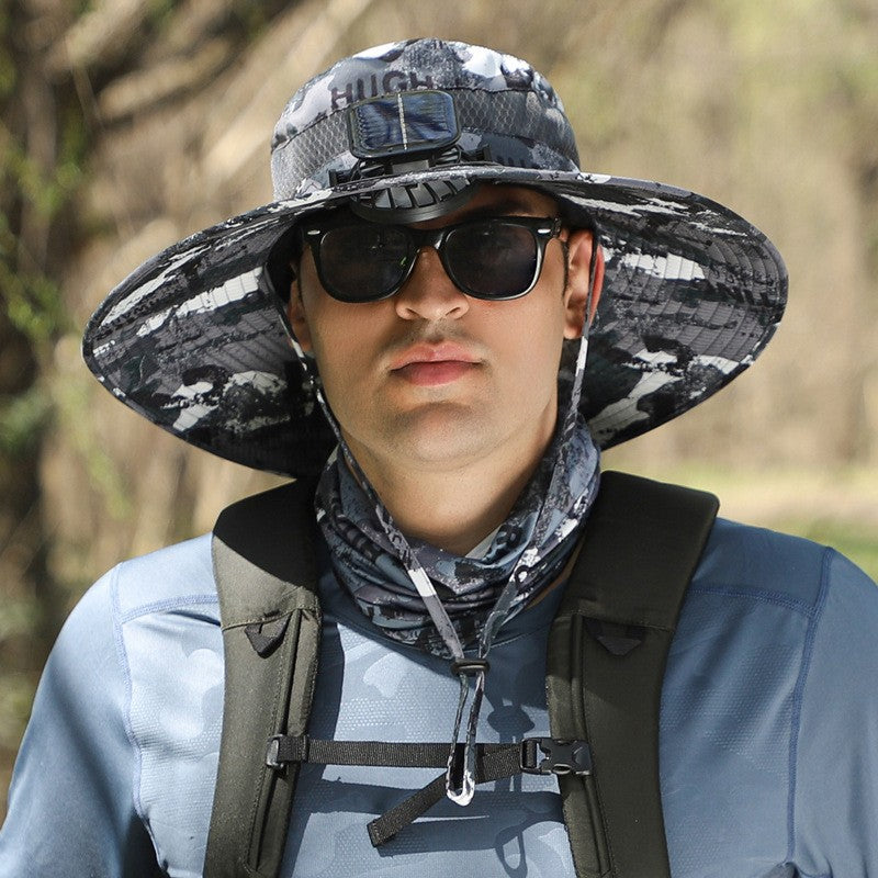 Solar-Powered Cooling Bucket Hat with Built-In Fan | UV Protection