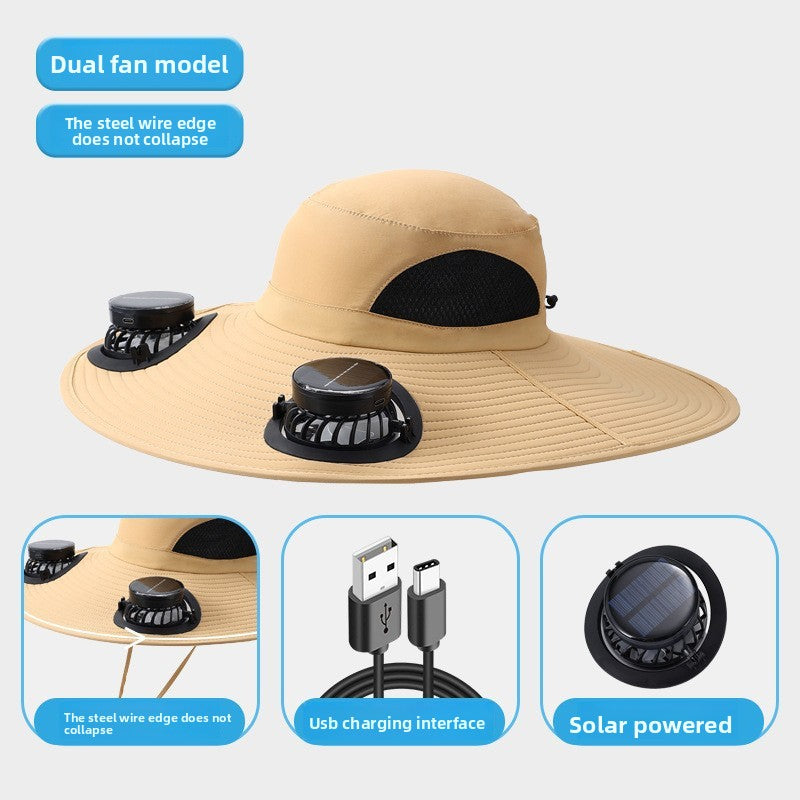 Solar Powered Cooling Fan Hat – 4th of July Outdoor Essential.