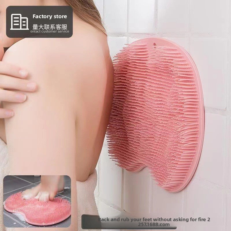 Wall-Mounted Shower Foot & Back Scrubber with Suction Cups