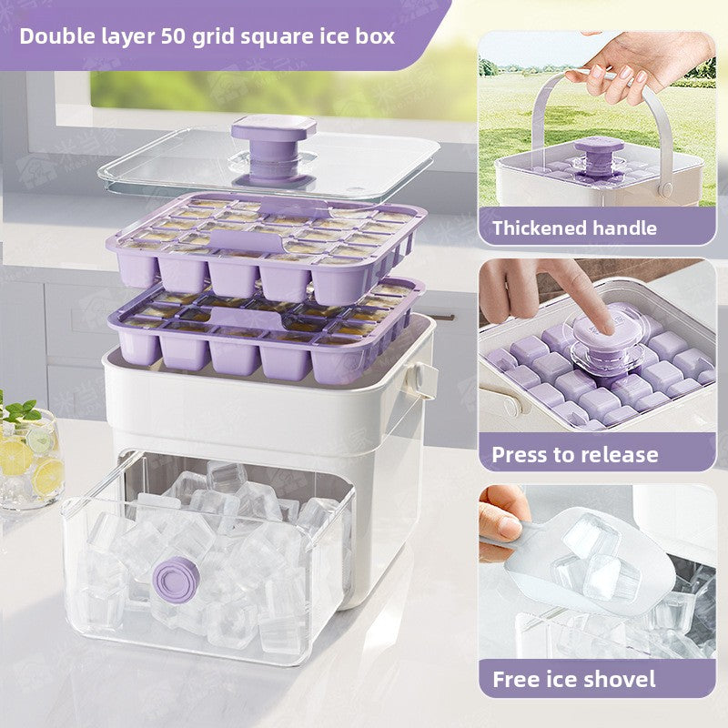 Press-Type Ice Cube Mold with Storage Box