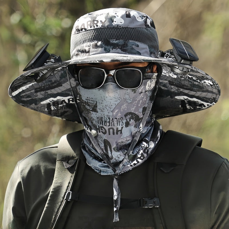Solar-Powered Cooling Bucket Hat with Built-In Fan | UV Protection