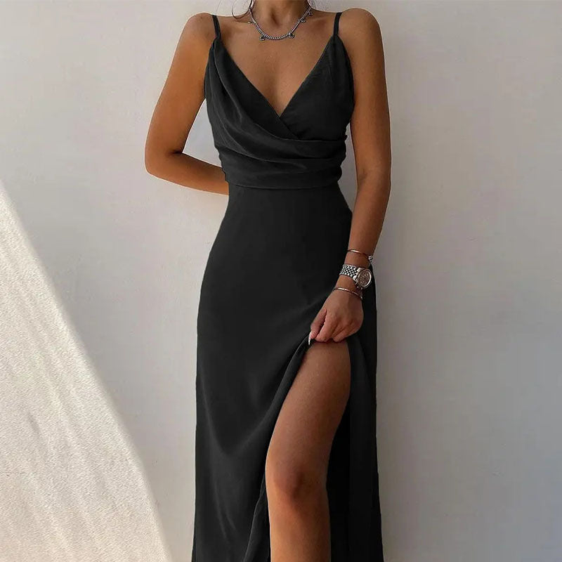 Sling V-neck Printed Dress