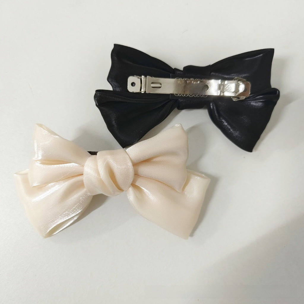 Children Bow Hair Clip Pearlescent Satin Spr