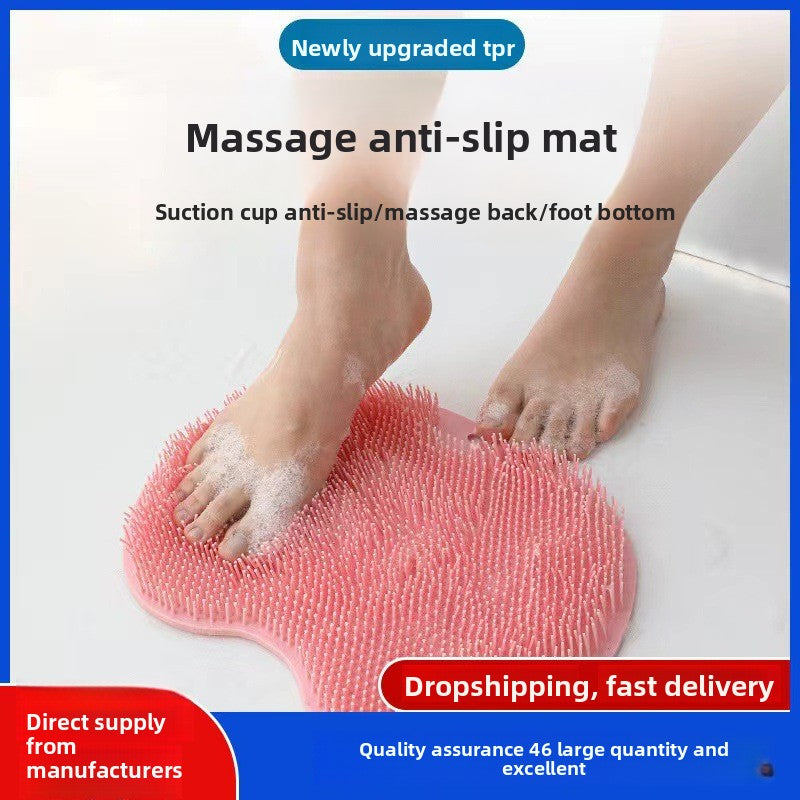 Wall-Mounted Shower Foot & Back Scrubber with Suction Cups