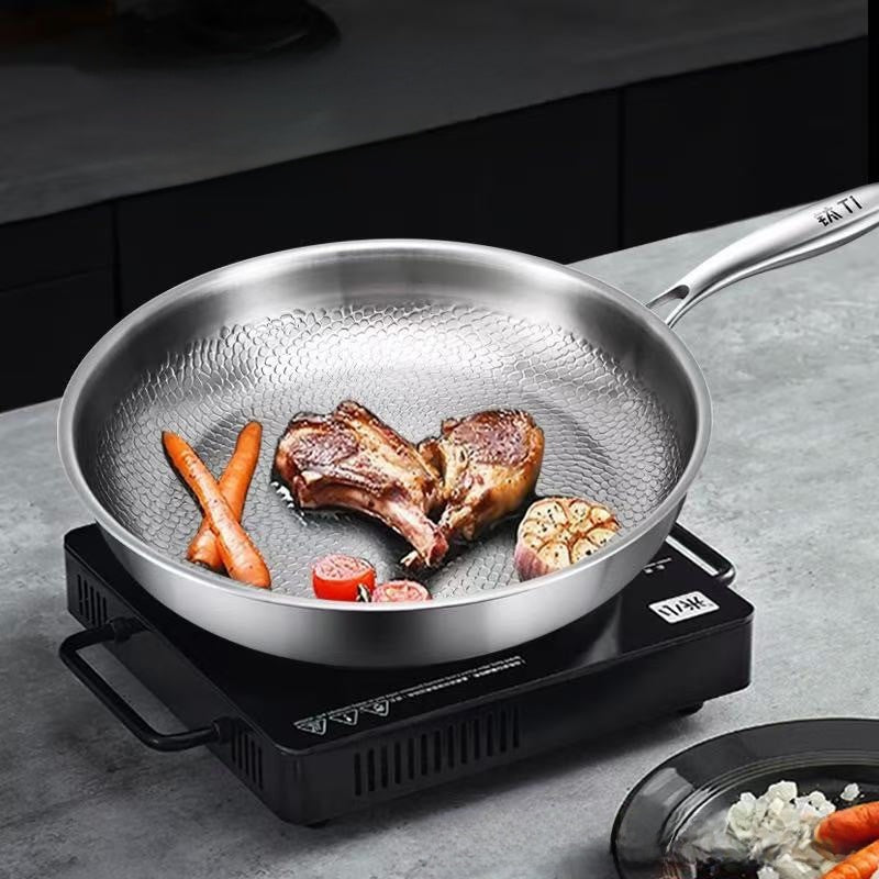 Stainless Steel Hammered Frying Pan