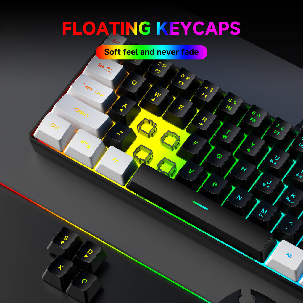 61-Key RGB Gaming Keyboard – Compact Wired USB