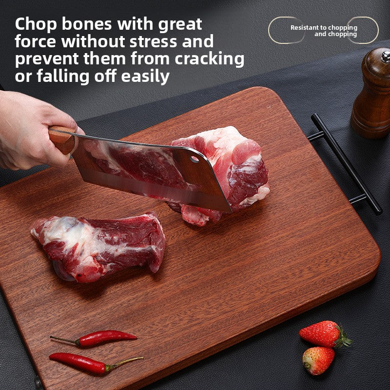 Wooden Checkerboard Cutting Board with Handle