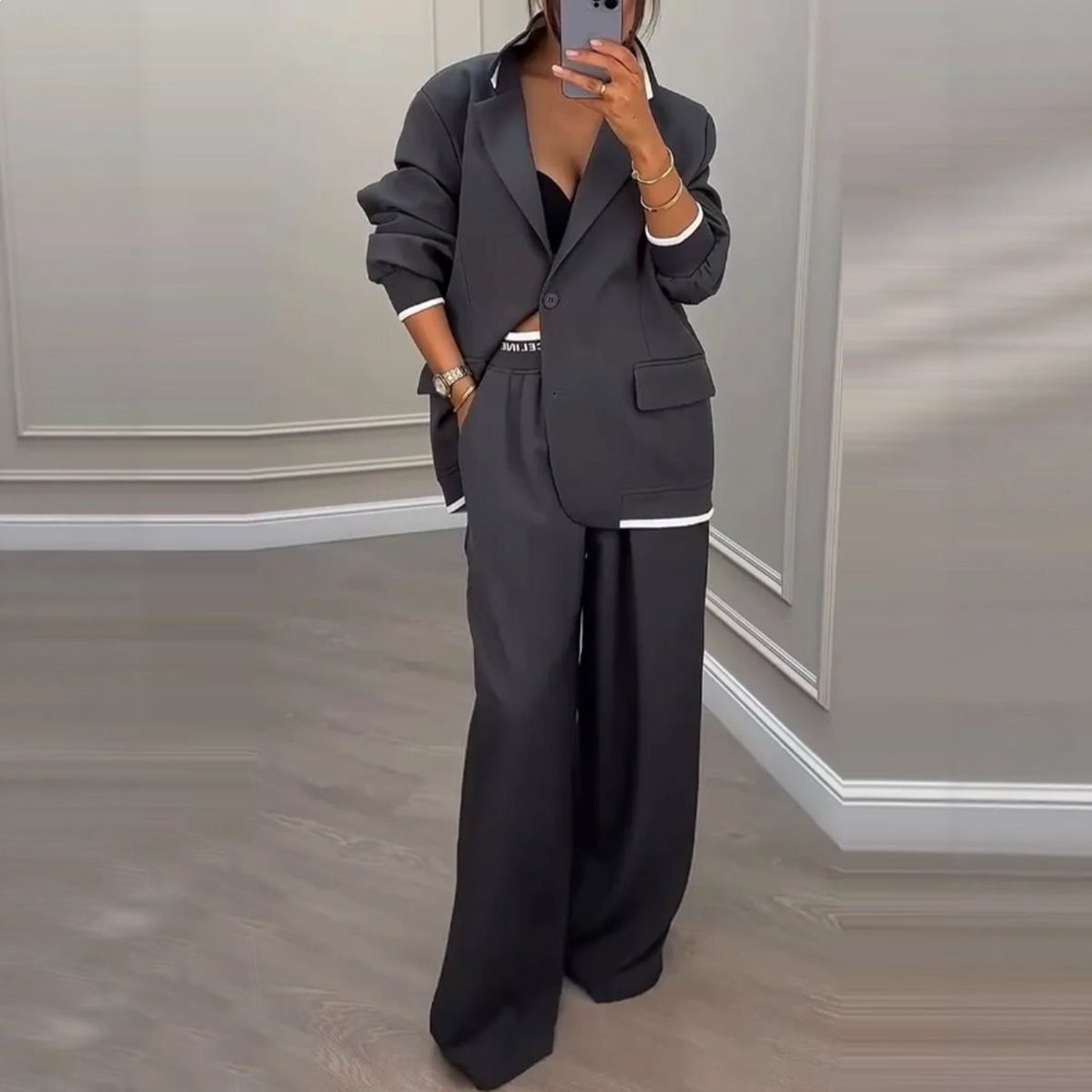 Women's Blazer and Wide-Leg Trousers
