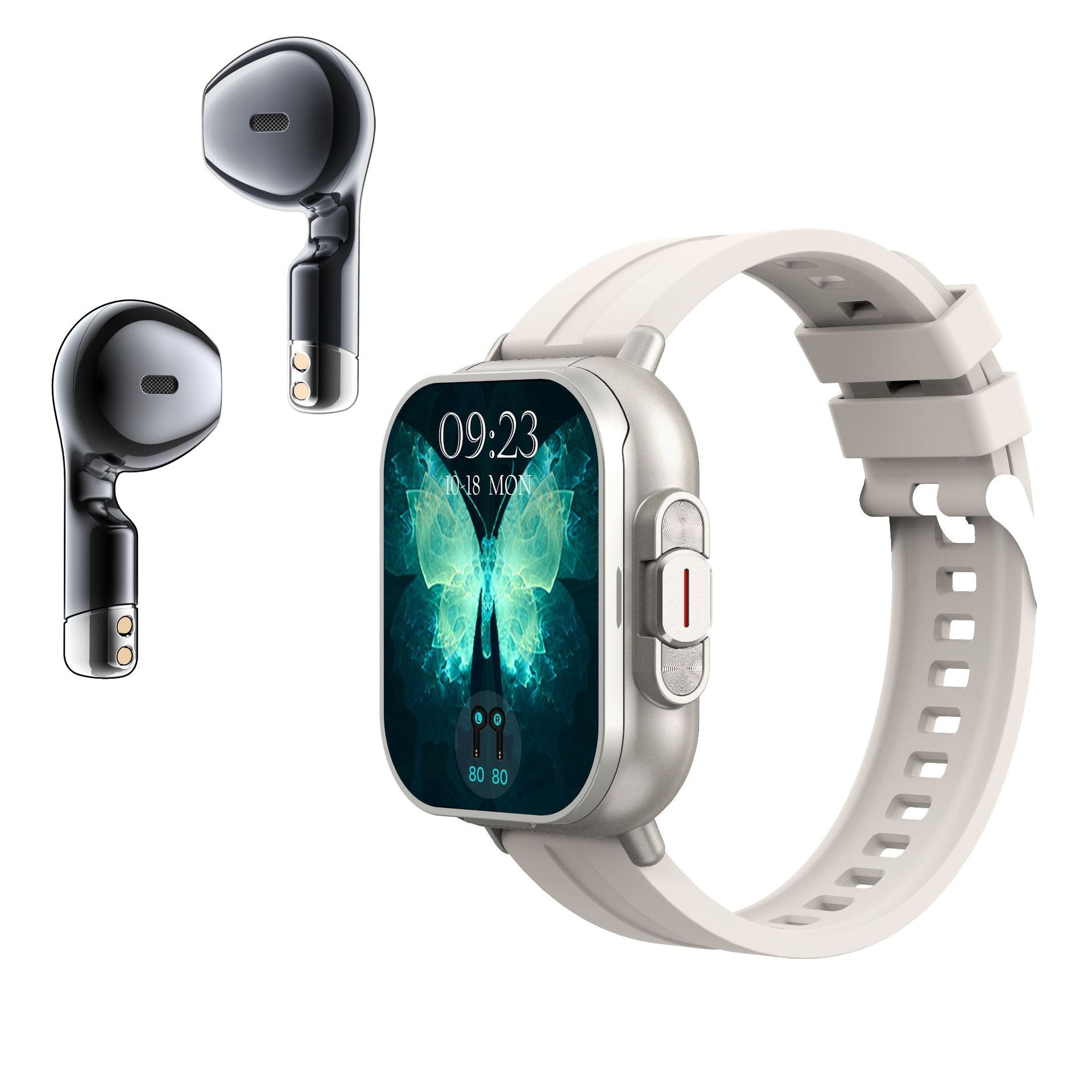 2-in-1 Smartwatch with Built-In TWS Bluetooth Earphones