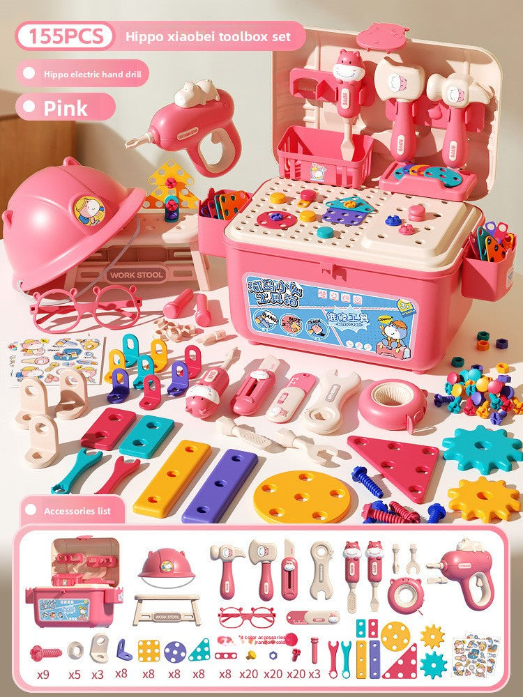Childrens Educational Tool Set with Drill and Accessories