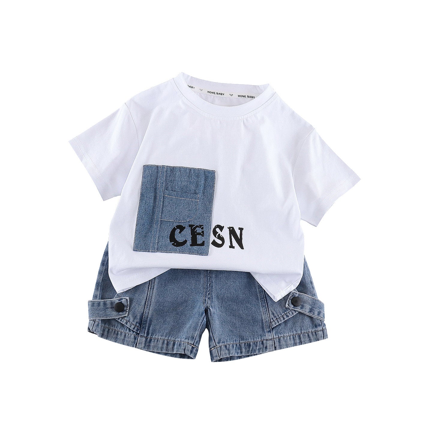 Boys Summer Short Sleeve with Letter Patch