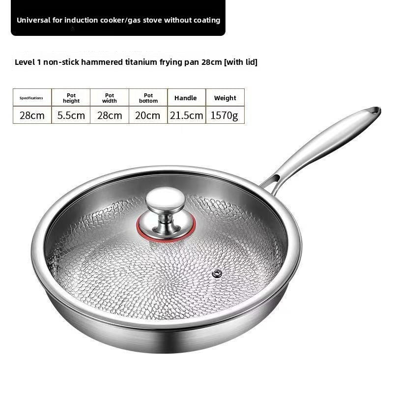 Stainless Steel Hammered Frying Pan