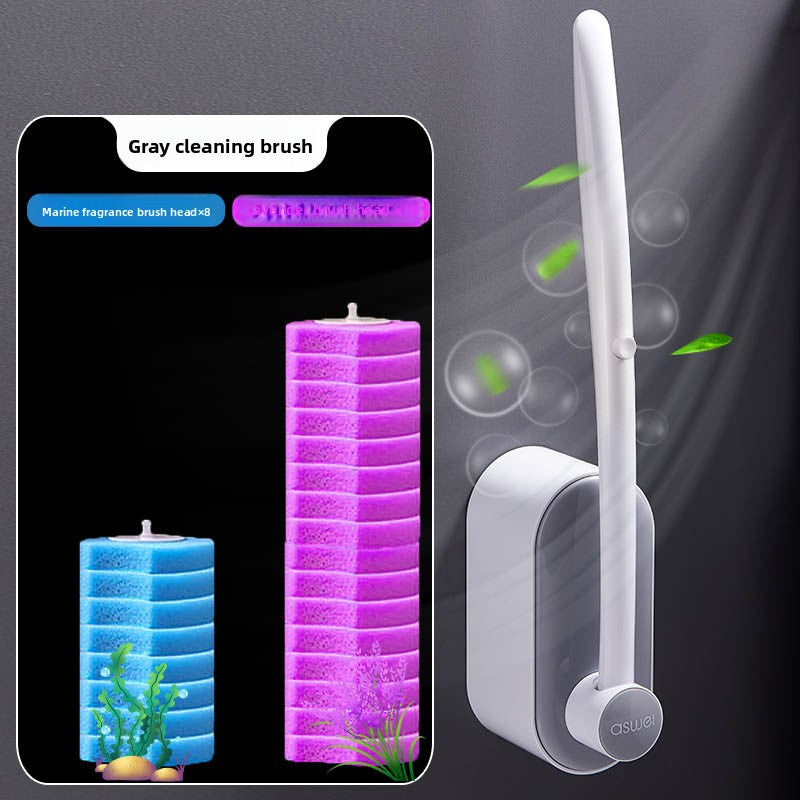 Disposable Toilet Brush Set with Wall Mount Holder