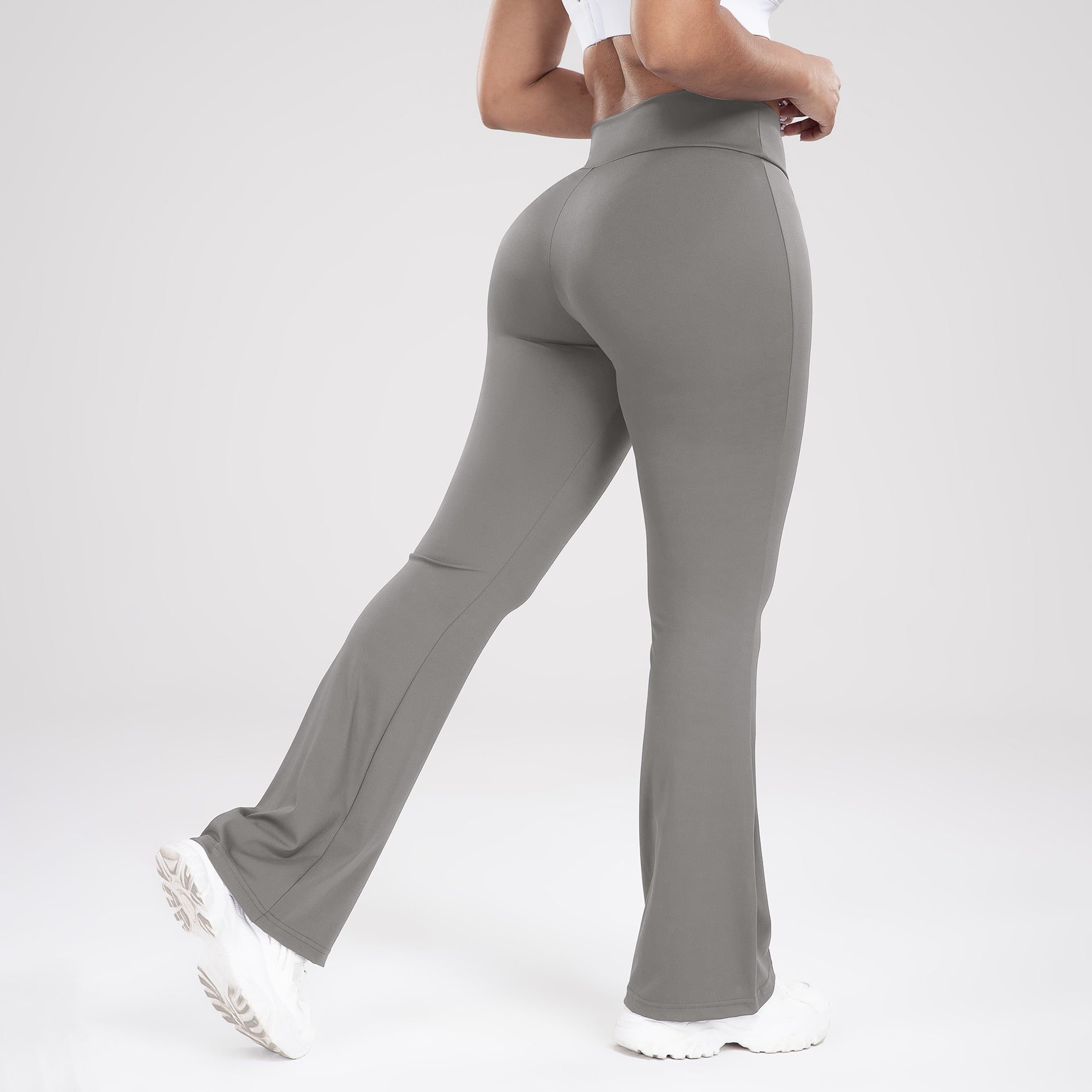 Womens Flared Yoga Pants with Cross Waist