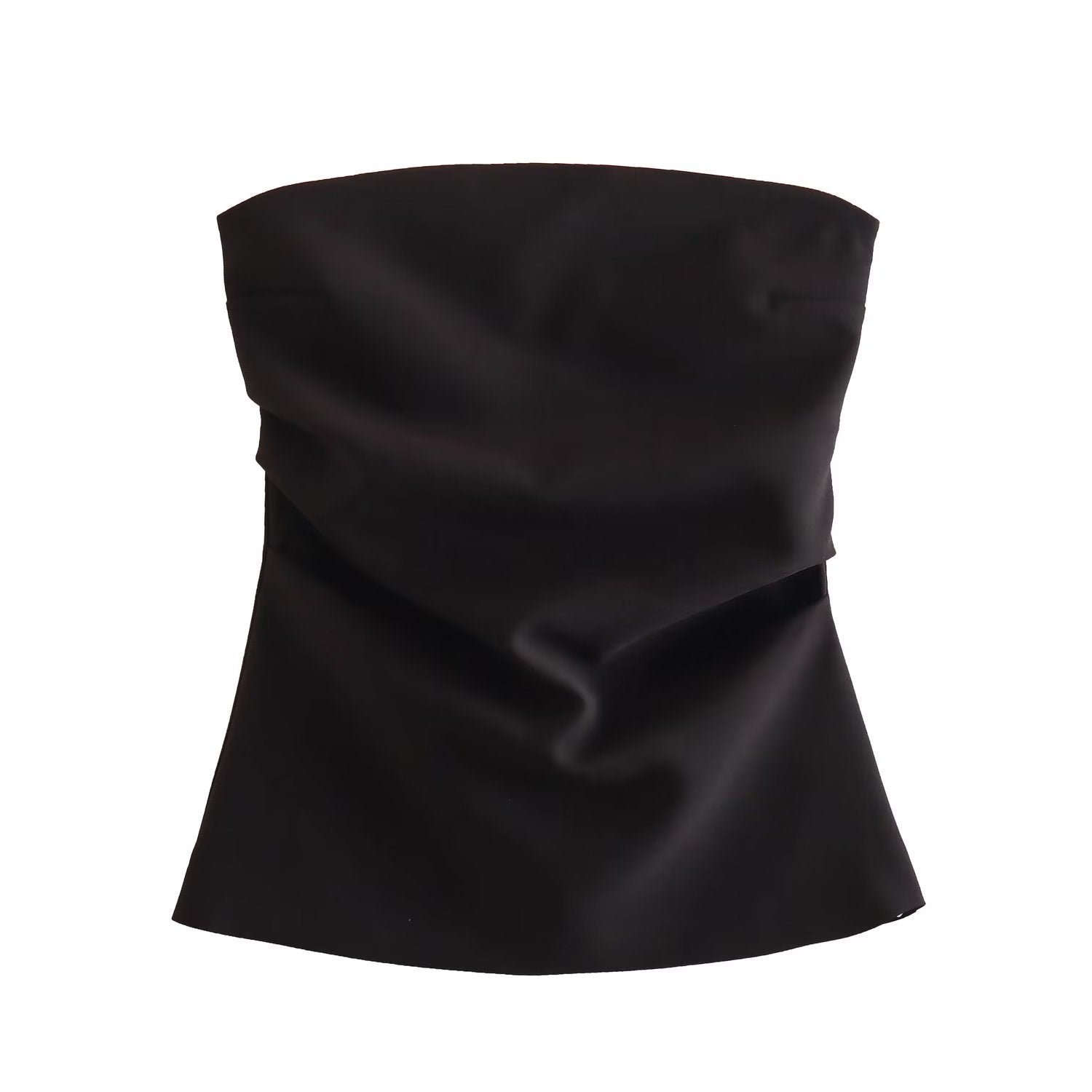 Y2K Pleated Strapless Top