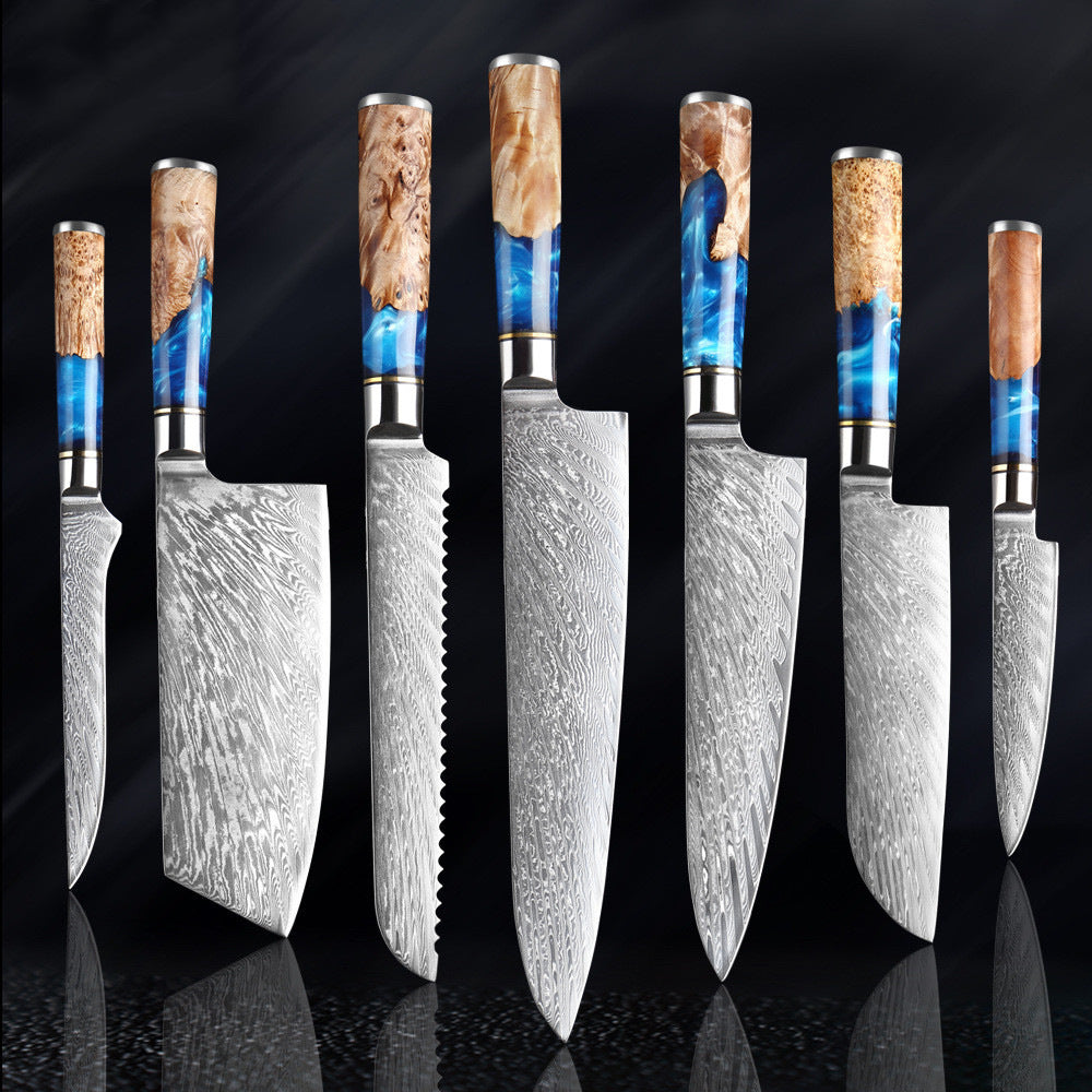Damascus Steel Kitchen Knife Set