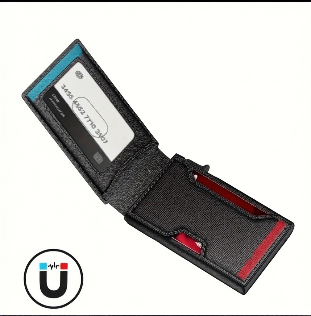 Men's RFID Blocking Bifold Wallet with Pop-Up Card Holder
