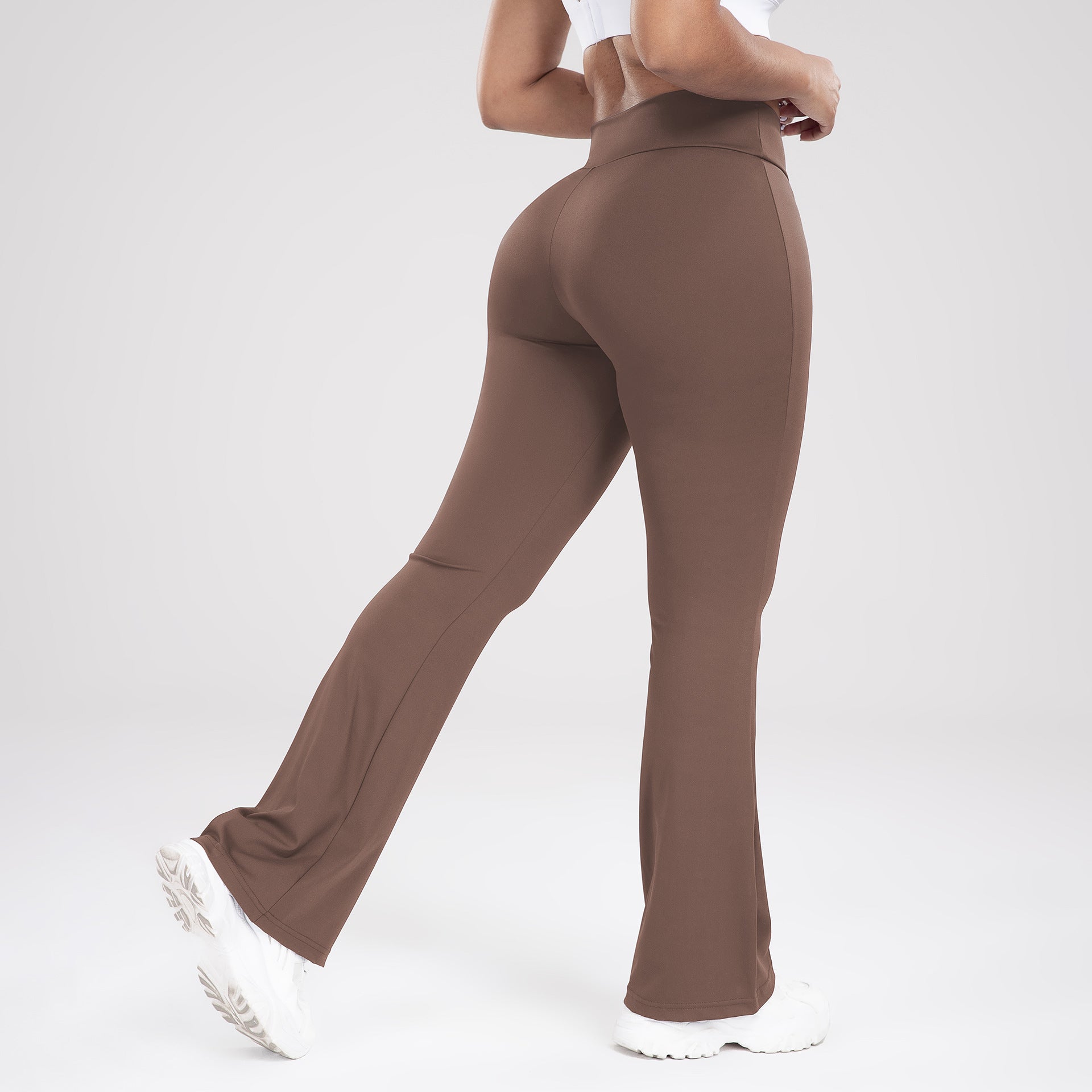 Womens Flared Yoga Pants with Cross Waist