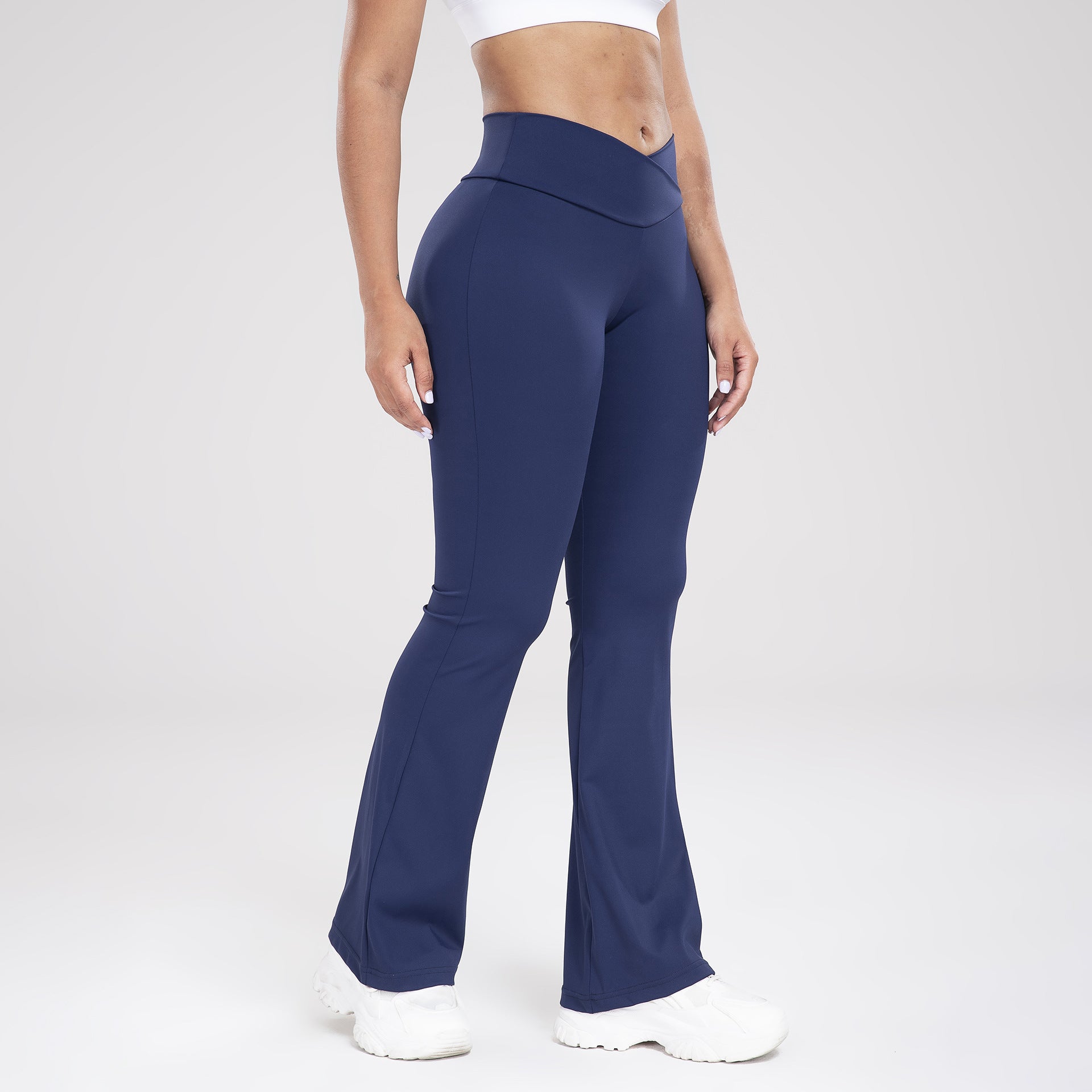Womens Flared Yoga Pants with Cross Waist