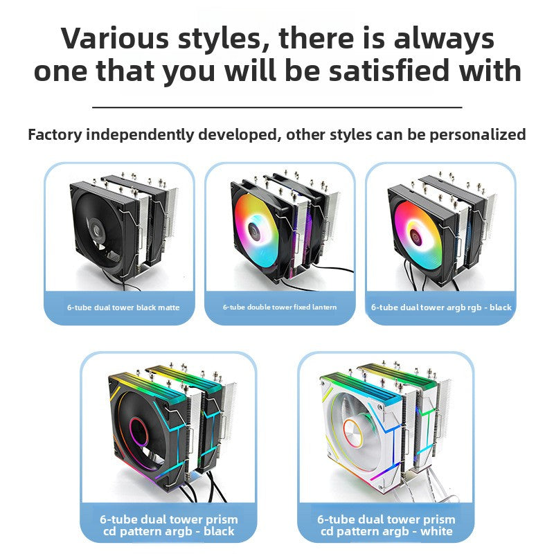 Dual Tower CPU Cooler with RGB Sync and Temperature Control