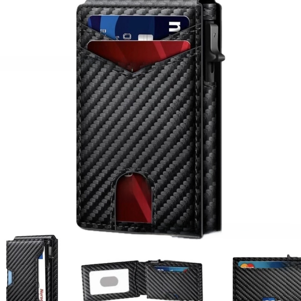 Men's RFID Blocking Bifold Wallet with Pop-Up Card Holder