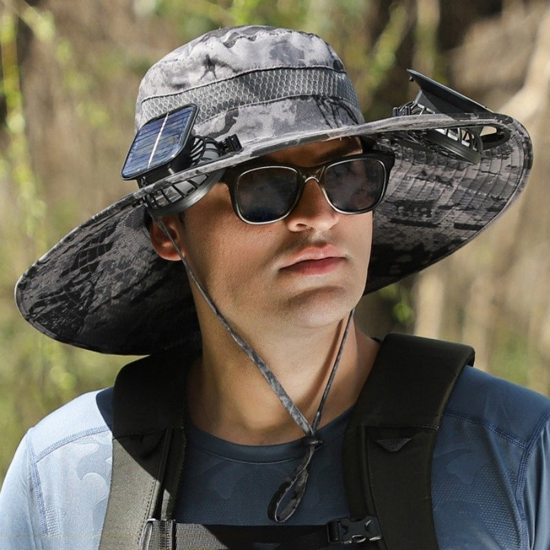 Solar-Powered Cooling Bucket Hat with Built-In Fan | UV Protection