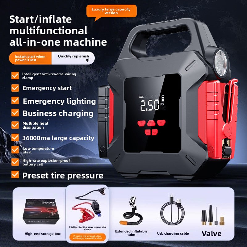 Car Emergency Start-Up and Air Pump All-In-One Device