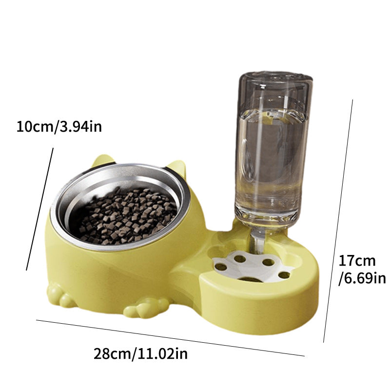 Dual bowl pet feeder
