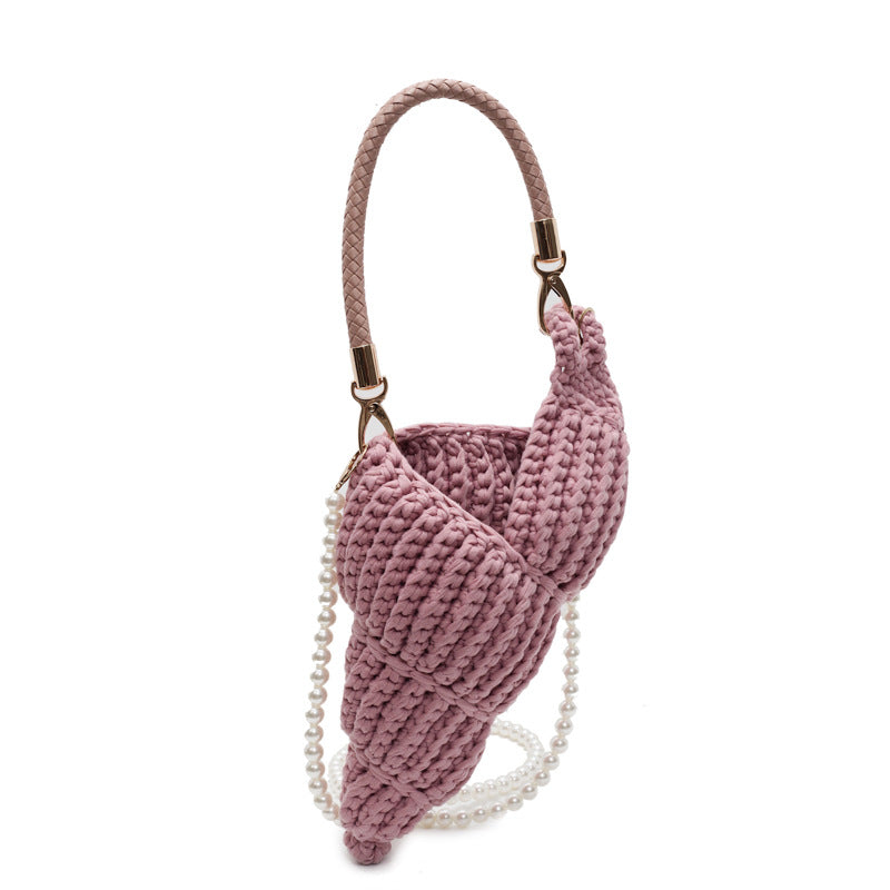 Woven Conch Shell Crossbody Bag