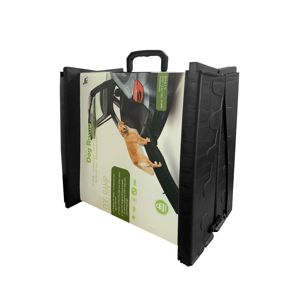 Foldable Car-Mounted Pet Ramp for Elderly Dogs, Portable Stair Ramp for Getting into the Car, Non-Slip Car Ladder
