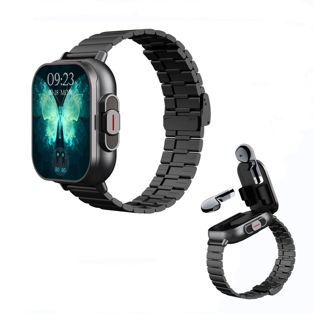2-in-1 Smartwatch with Built-In TWS Bluetooth Earphones