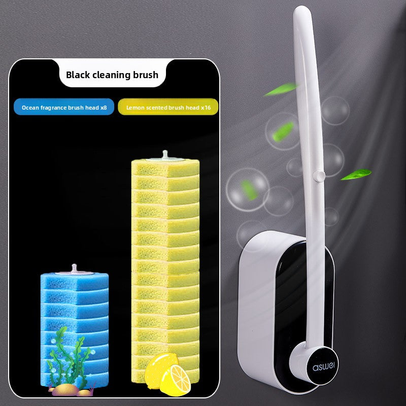 Disposable Toilet Brush Set with Wall Mount Holder