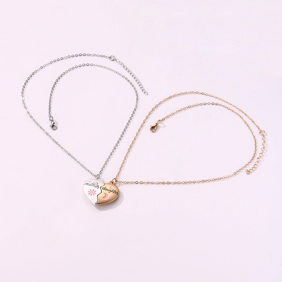 Heart Shape Mother Daughter Alloy Necklace
