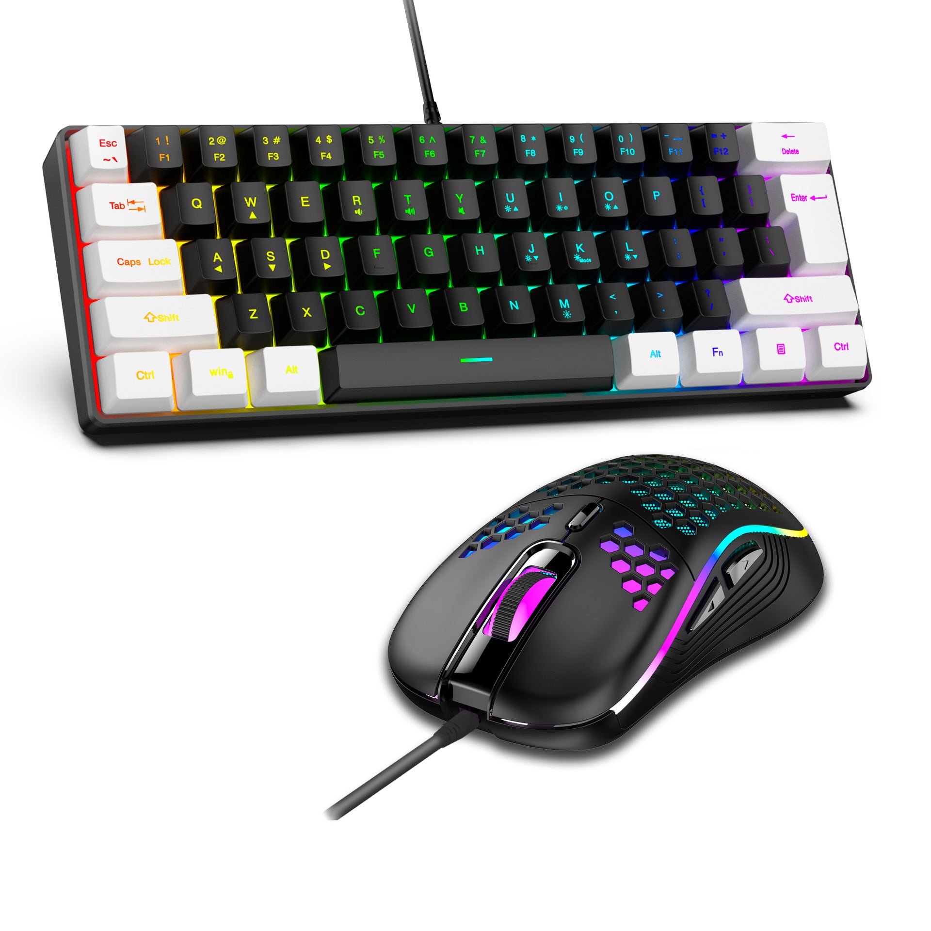 61-Key RGB Gaming Keyboard – Compact Wired USB