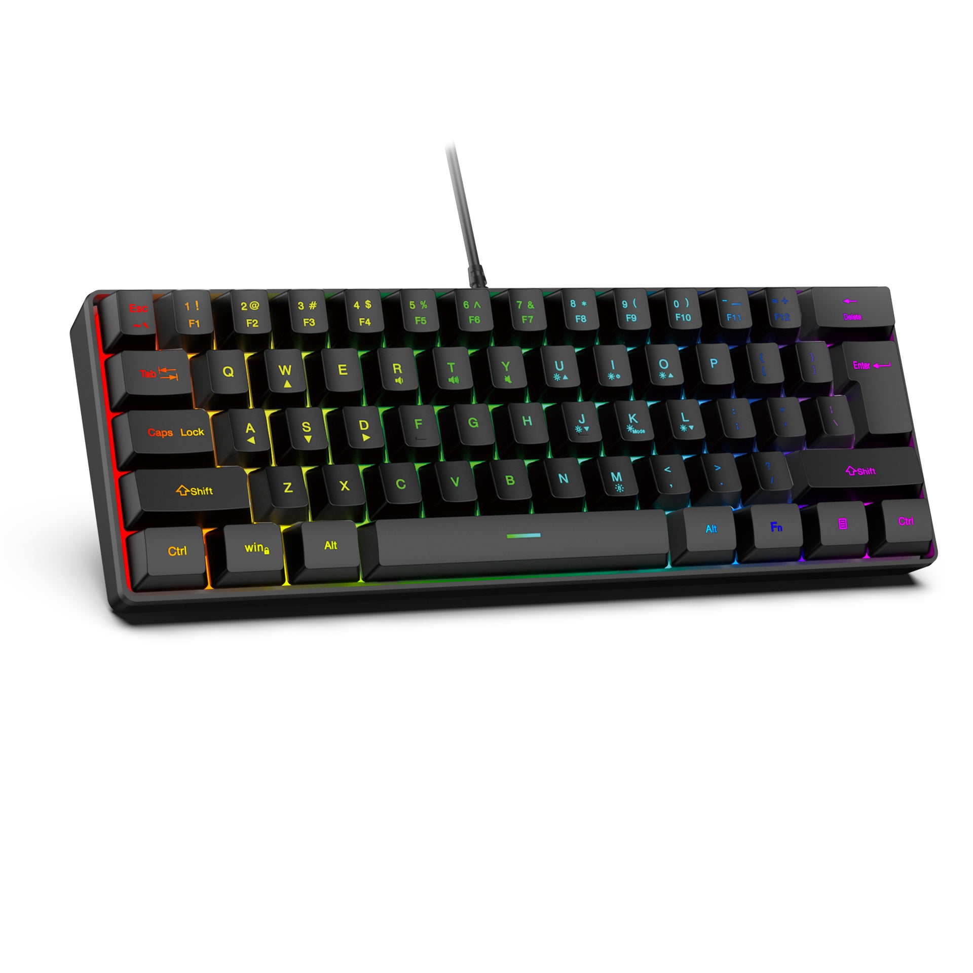 61-Key RGB Gaming Keyboard – Compact Wired USB