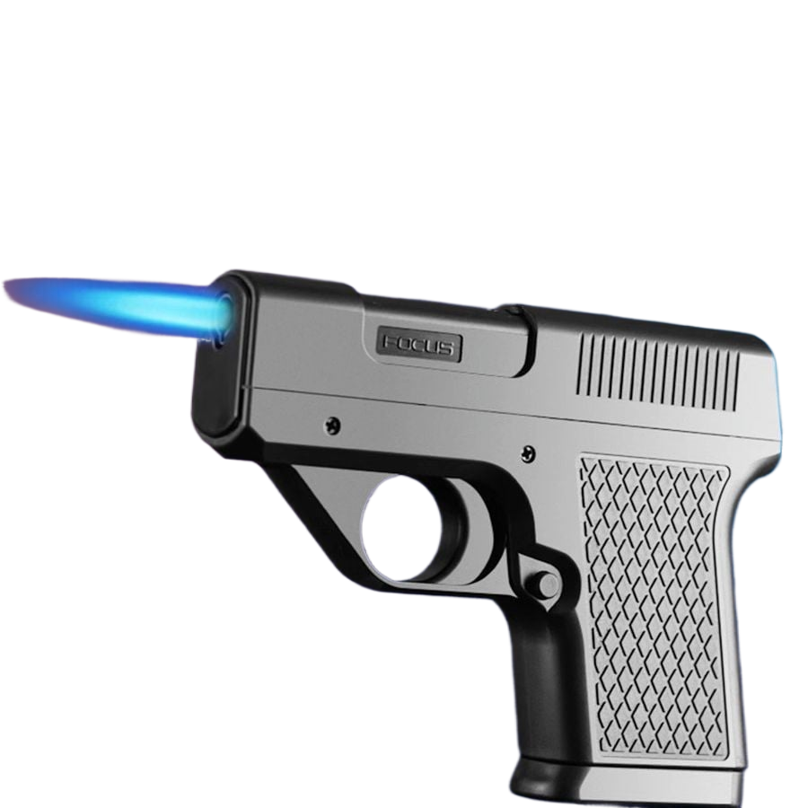 Gun Type Windproof Inflatable Lighter Cigarette Case