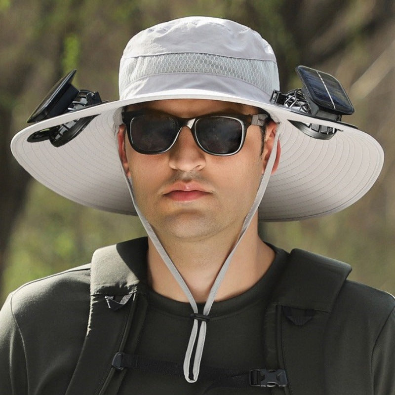 Solar-Powered Cooling Bucket Hat with Built-In Fan | UV Protection