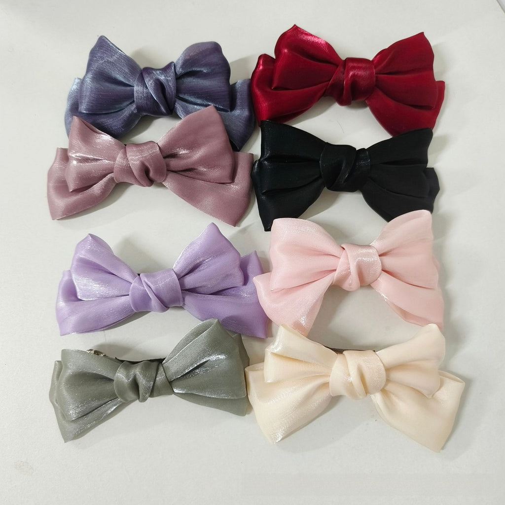 Children Bow Hair Clip Pearlescent Satin Spr