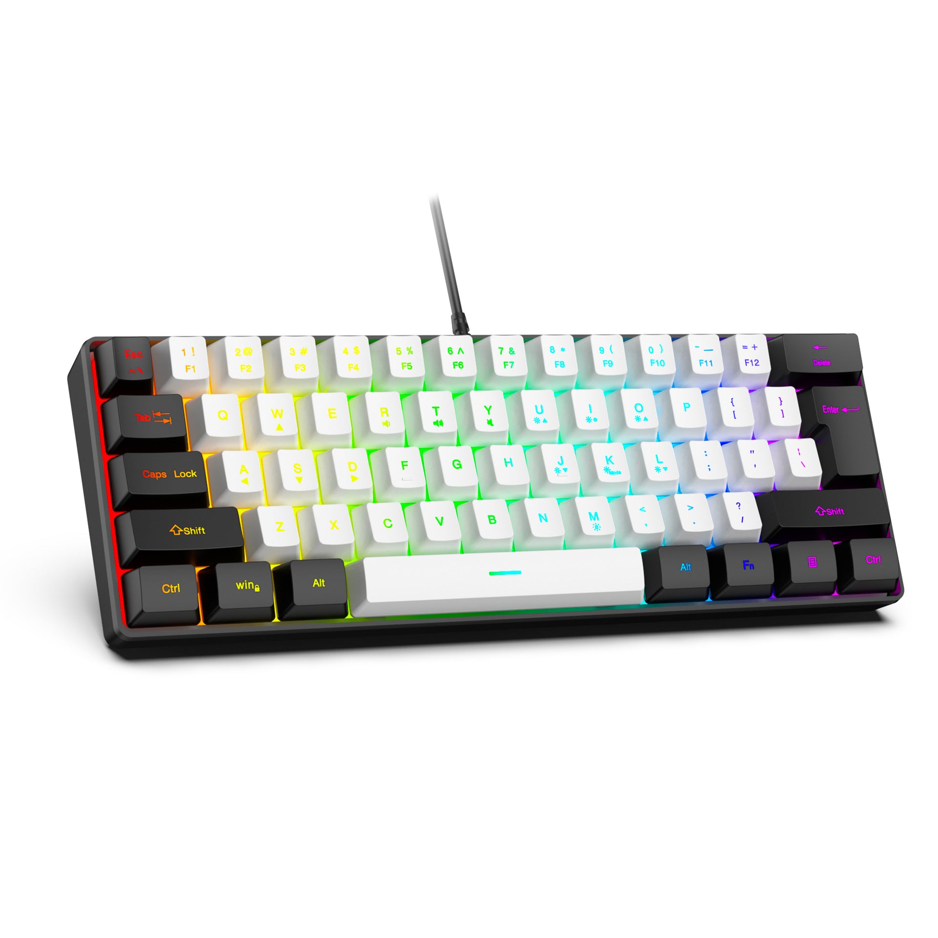 61-Key RGB Gaming Keyboard – Compact Wired USB