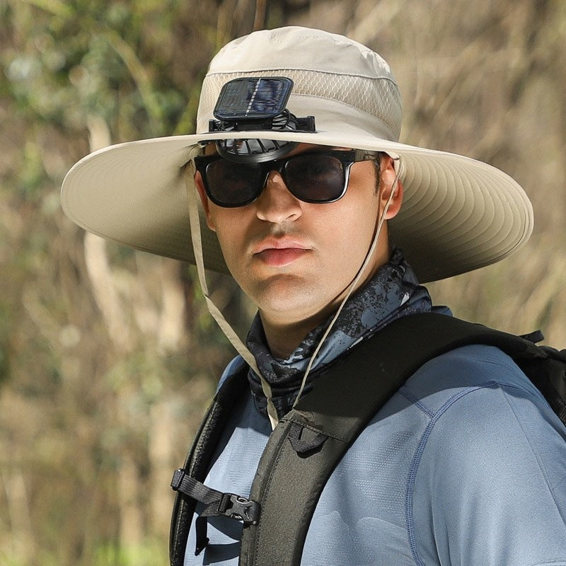 Solar-Powered Cooling Bucket Hat with Built-In Fan | UV Protection