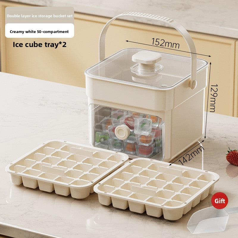 Press-Type Ice Cube Mold with Storage Box