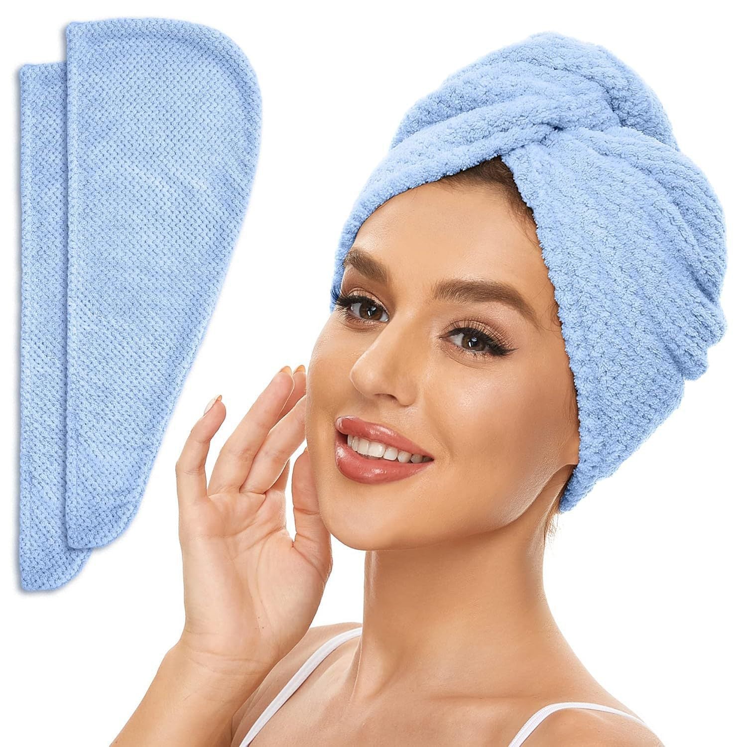 Microfiber Hair Towel for Drying and Frizz Control
