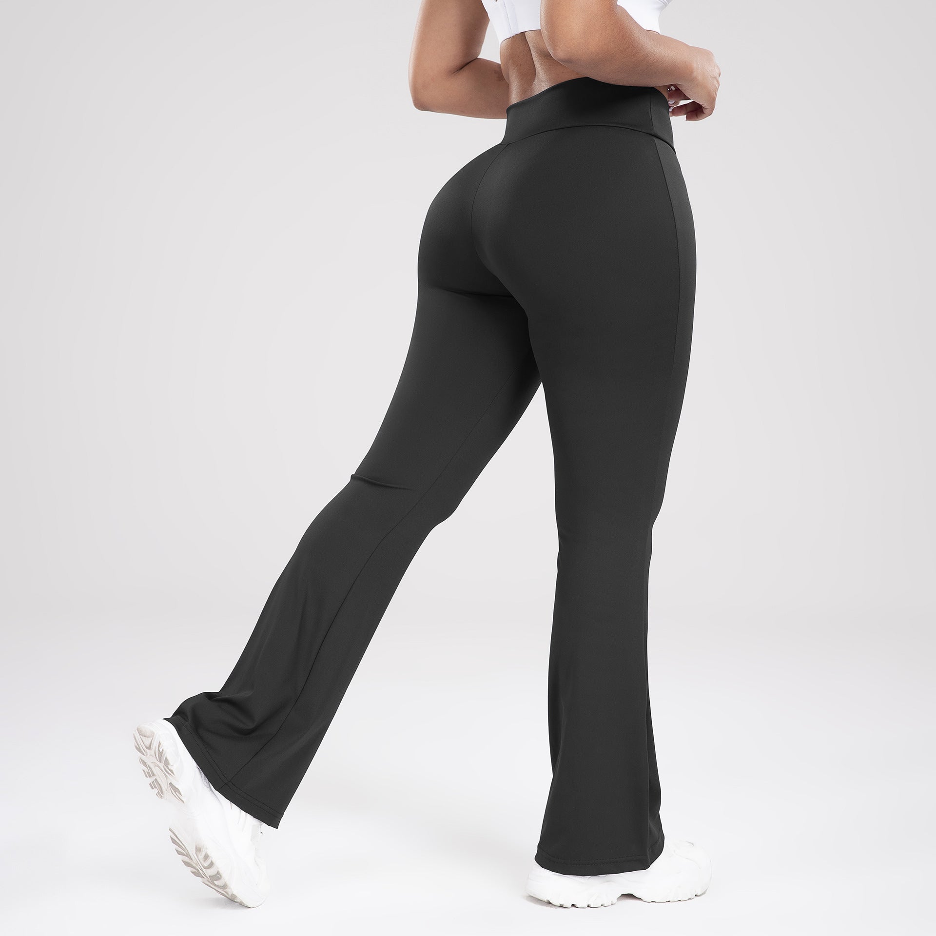 Womens Flared Yoga Pants with Cross Waist