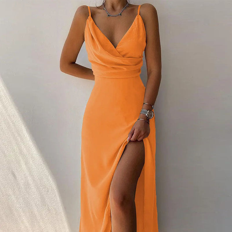 Sling V-neck Printed Dress