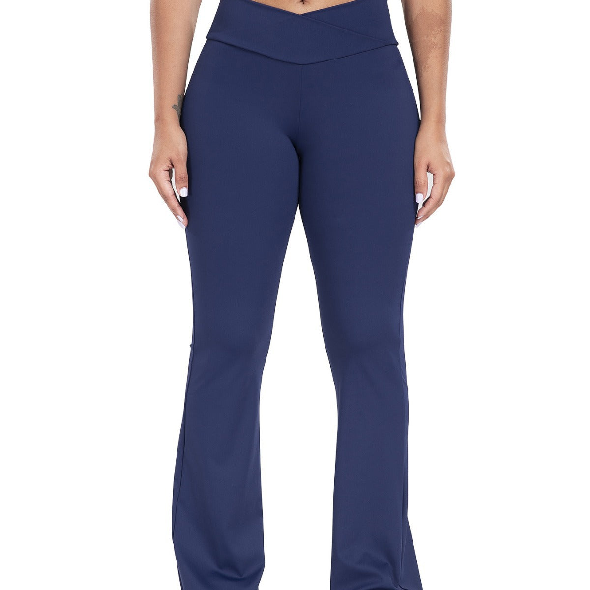 Womens Flared Yoga Pants with Cross Waist
