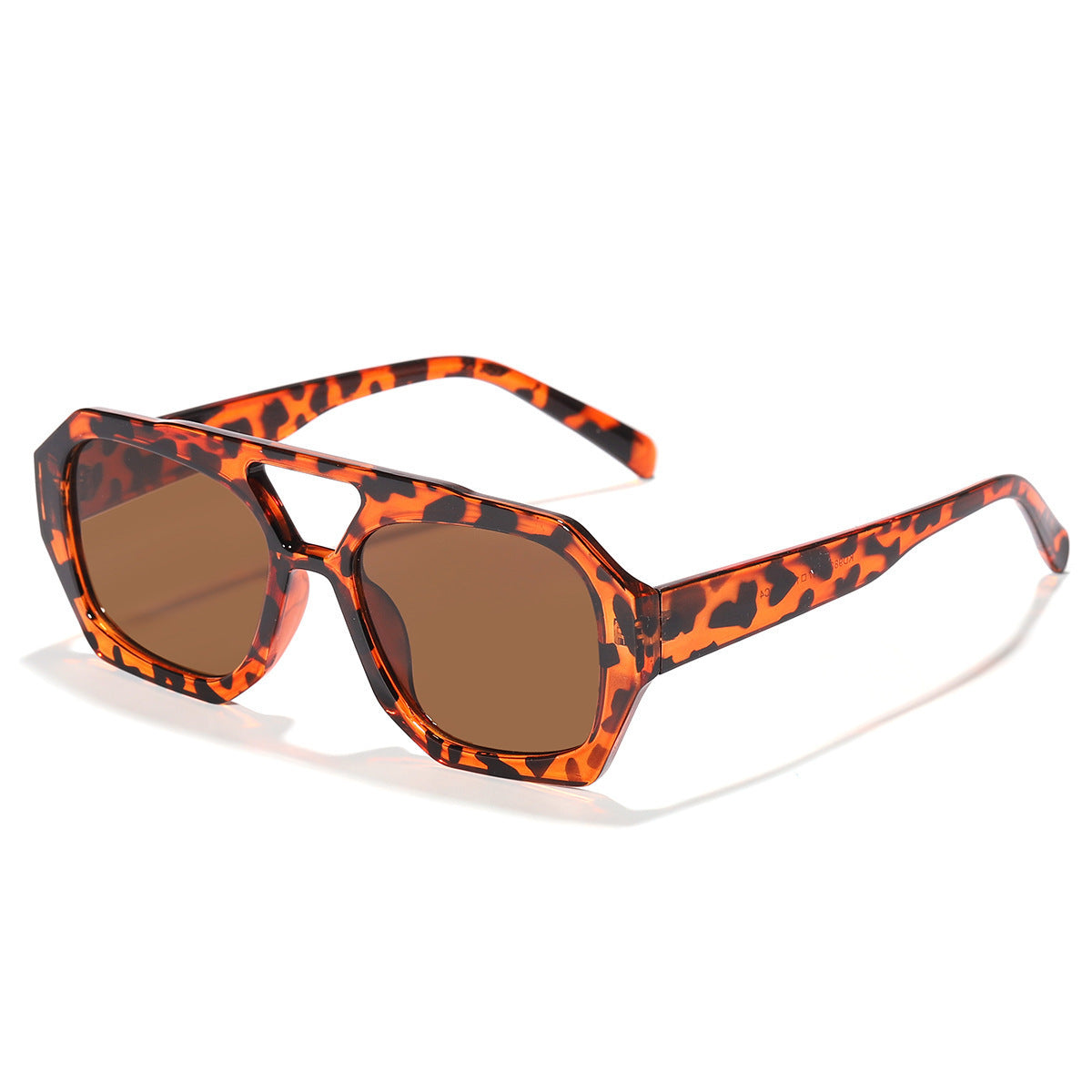 Retro Contrast Color Polygonal Sunglasses
