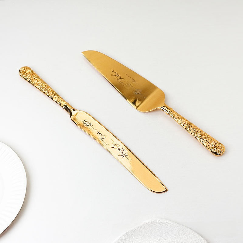 Custom Engraved Cake Knife and Spatula Set