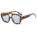 Retro Contrast Color Polygonal Sunglasses