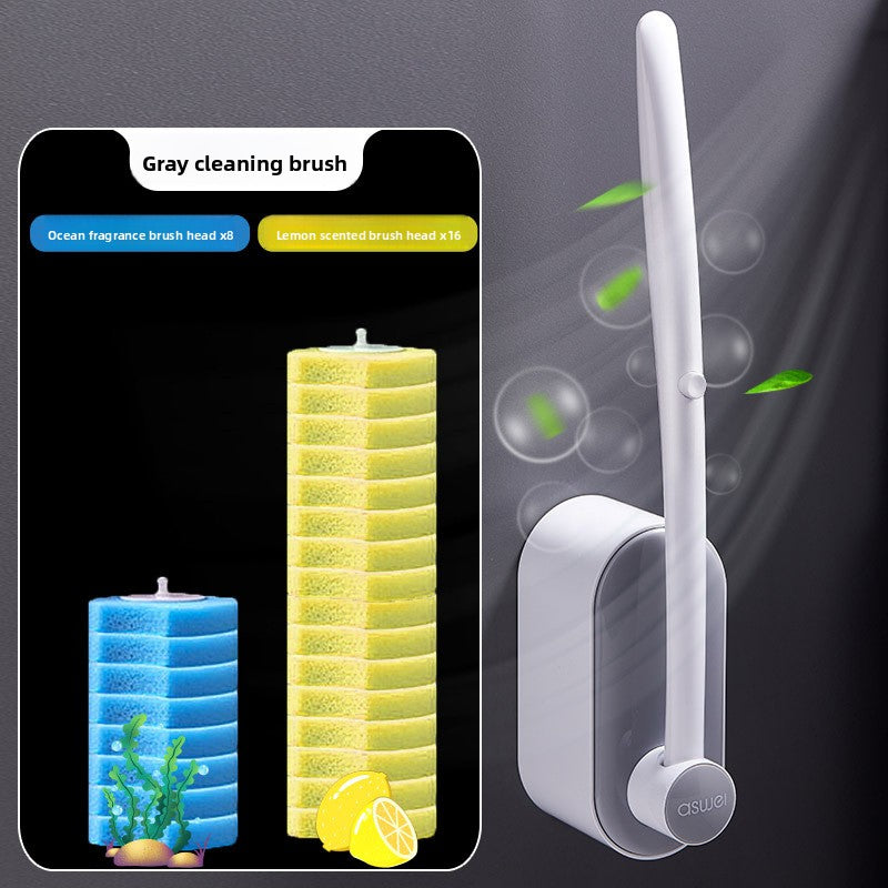 Disposable Toilet Brush Set with Wall Mount Holder